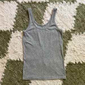 Everlane Pima Micro-Rib Tank — Size Small, Heather Grey